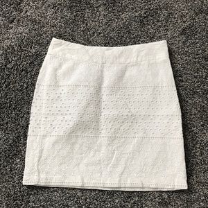White Eyelet Overlay Skirt